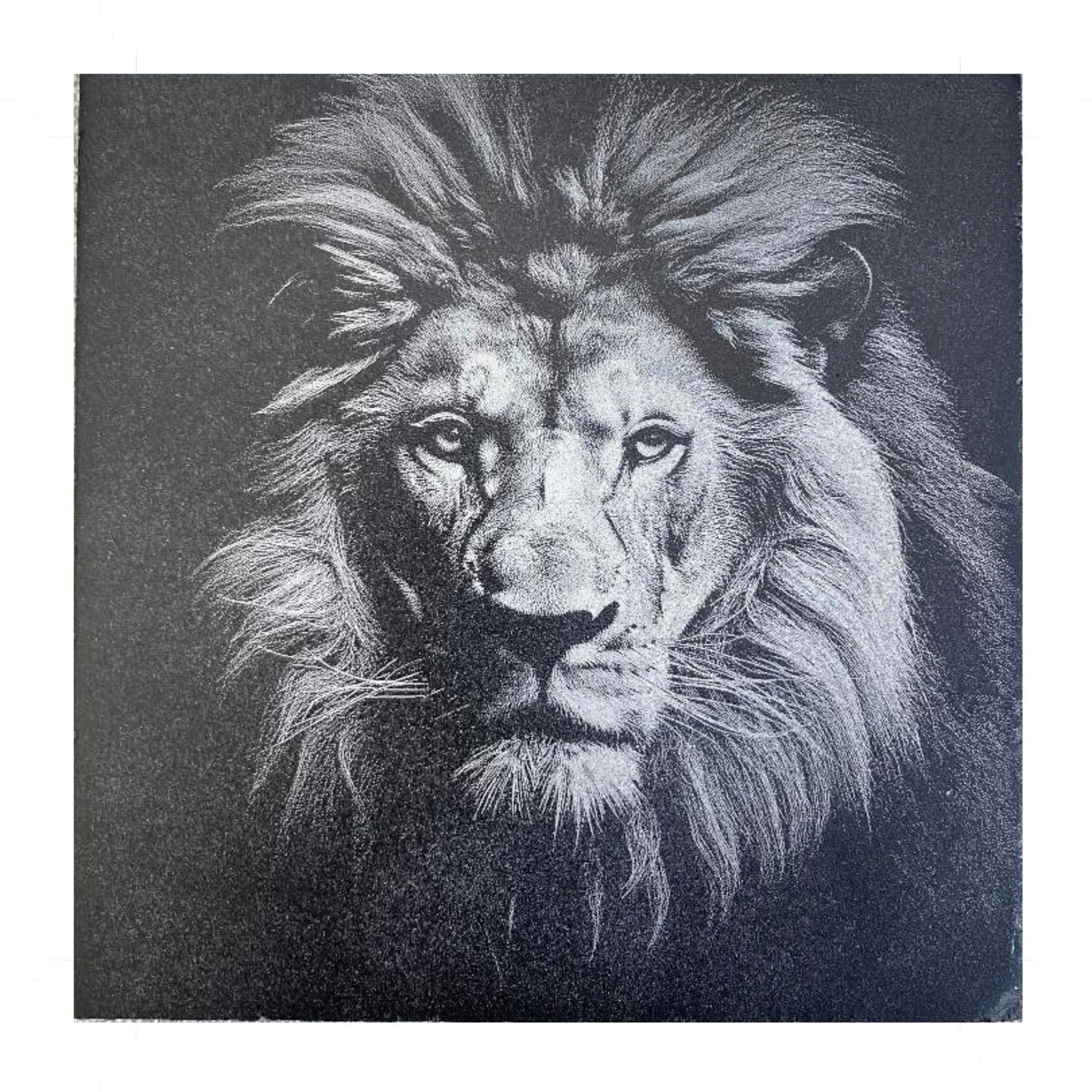 Lion Head Slate Coaster – Natural Slate • Enhanced Detail Finish