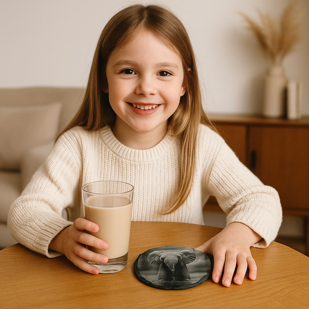 Elephant Calf Slate Coaster – Natural Slate • Enhanced Detail Finish